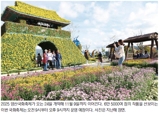 24일 국화축제 개막·25일 ‘양산방문의 해’ 선포 콘서트